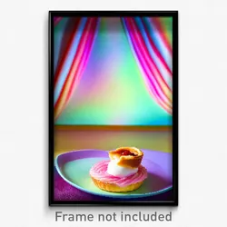Pixel Art Poster - Showy Pastel De Nata (8 Bit Psychedelic Video Game Print)
