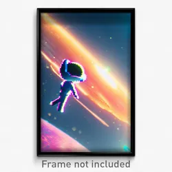 Pixel Art Poster - Little Outer Space (8 Bit Psychedelic Video Game Print)