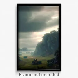 Pixel Art Poster - Gloomy Shire (8 Bit Psychedelic Trippy Video Game Print)