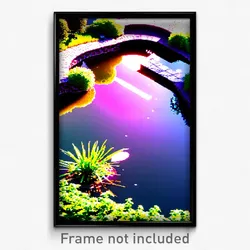 Pixel Art Poster - Unusual Pond (8 Bit Psychedelic Trippy Video Game Print)
