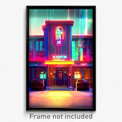Pixel Art Poster - Fluid Inn (8 Bit Psychedelic Trippy Weird Video Game Print)