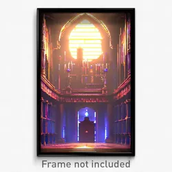 Pixel Art Poster - Stained Repository (8 Bit Psychedelic Video Game Print)