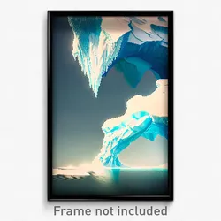 Pixel Art Poster - Graceful Iceberg (8 Bit Psychedelic Trippy Video Game Print)