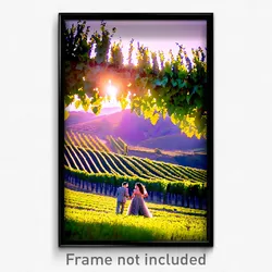 Pixel Art Poster - Adventurous Vineyard (8 Bit Psychedelic Video Game Print)