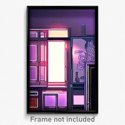 Pixel Art Poster - Modern Drawing (8 Bit Psychedelic Trippy Video Game Print)
