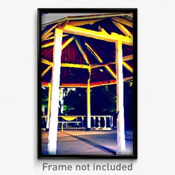 Pixel Art Poster - Damaged Gazebo (8 Bit Psychedelic Trippy Video Game Print)