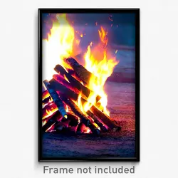 Pixel Art Poster - Stunning Bonfire (8 Bit Psychedelic Trippy Video Game Print)