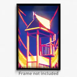 Pixel Art Poster - Nocturnal Pulpit (8 Bit Psychedelic Trippy Video Game Print)
