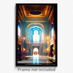 Pixel Art Poster - Stylish Palace (8 Bit Psychedelic Trippy Video Game Print)