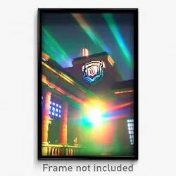 Pixel Art Poster - Glitchy University (8 Bit Psychedelic Video Game Print)