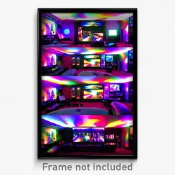 Pixel Art Poster - Kaleidoscopic Home Theatre (8 Bit Video Game Print)