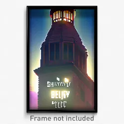 Pixel Art Poster - Showy Belfry (8 Bit Psychedelic Trippy Video Game Print)
