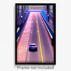 Pixel Art Poster - Buzzing Lane (8 Bit Psychedelic Trippy Video Game Print)