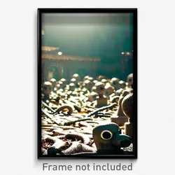 Pixel Art Poster - Rubbery Boneyard (8 Bit Psychedelic Trippy Video Game Print)