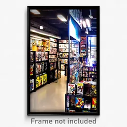 Pixel Art Poster - Interesting Comic Book Store (8 Bit Video Game Print)