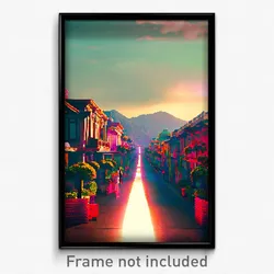 Pixel Art Poster - Flamboyant Vista (8 Bit Psychedelic Trippy Video Game Print)