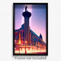 Pixel Art Poster - Stylish Landmark (8 Bit Psychedelic Trippy Video Game Print)