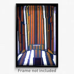 Pixel Art Poster - Striped Catacombs (8 Bit Psychedelic Trippy Video Game Print)