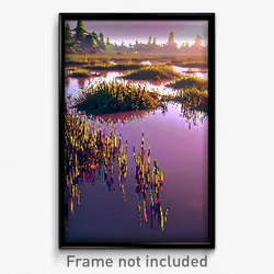 Pixel Art Poster - Mushy Wetland (8 Bit Psychedelic Trippy Video Game Print)