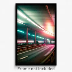 Pixel Art Poster - Underground Highway (8 Bit Psychedelic Video Game Print)