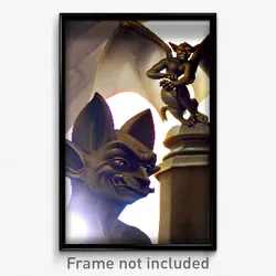 Pixel Art Poster - Accomplished Gargoyle (8 Bit Psychedelic Video Game Print)