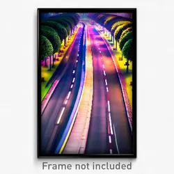 Pixel Art Poster - Circular Avenue (8 Bit Psychedelic Trippy Video Game Print)