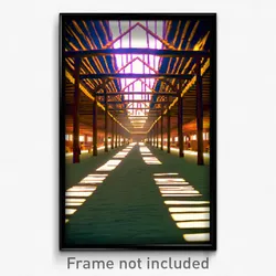 Pixel Art Poster - Normal Longhouse (8 Bit Psychedelic Trippy Video Game Print)