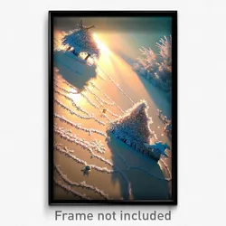 Pixel Art Poster - Frosty Tableau (8 Bit Psychedelic Trippy Video Game Print)