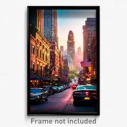 Pixel Art Poster - Enchanting American City (8 Bit Psychedelic Video Game Print)