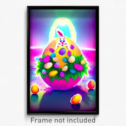 Pixel Art Poster - Mushy Easter (8 Bit Psychedelic Trippy Video Game Print)