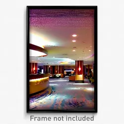 Pixel Art Poster - Superficial Hotel Lobby (8 Bit Psychedelic Video Game Print)