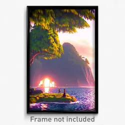 Pixel Art Poster - Uncommon Isle (8 Bit Psychedelic Trippy Video Game Print)