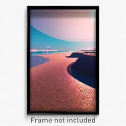 Pixel Art Poster - Squiggly Beach (8 Bit Psychedelic Trippy Video Game Print)