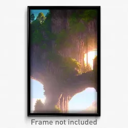 Pixel Art Poster - Natural Metropolis (8 Bit Psychedelic Video Game Print)