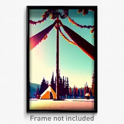 Pixel Art Poster - Wonderful Camp (8 Bit Psychedelic Trippy Video Game Print)
