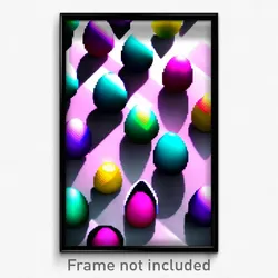 Pixel Art Poster - Triangular Easter Eggs (8 Bit Psychedelic Video Game Print)