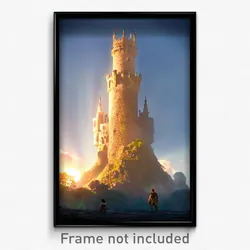 Pixel Art Poster - Enormous Keep (8 Bit Psychedelic Trippy Video Game Print)