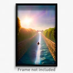 Pixel Art Poster - Flying Rill (8 Bit Psychedelic Trippy Weird Video Game Print)
