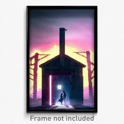 Pixel Art Poster - Strange Stable (8 Bit Psychedelic Trippy Video Game Print)