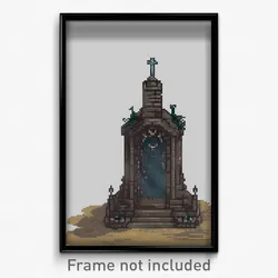 Pixel Art Poster - Warlike Sepulchre (8 Bit Psychedelic Trippy Video Game Print)
