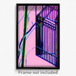 Pixel Art Poster - Wire Frame Glitchy Cloister (8 Bit Video Game Print)