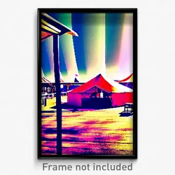 Pixel Art Poster - Outrageous Tent (8 Bit Psychedelic Trippy Video Game Print)