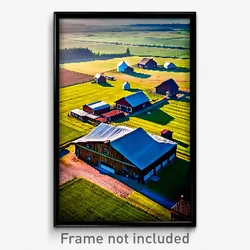 Pixel Art Poster - Massive Farmstead (8 Bit Psychedelic Trippy Video Game Print)
