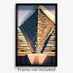 Pixel Art Poster - Gorgeous Pyramid (8 Bit Psychedelic Trippy Video Game Print)