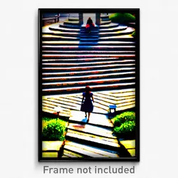 Pixel Art Poster - Quaint Steps (8 Bit Psychedelic Trippy Video Game Print)