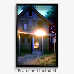 Pixel Art Poster - Creepy Outbuilding (8 Bit Psychedelic Video Game Print)