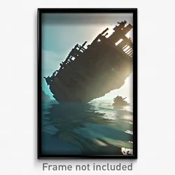 Pixel Art Poster - Droopy Sea Wreck (8 Bit Psychedelic Trippy Video Game Print)