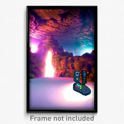 Pixel Art Poster - Remote Grotto (8 Bit Psychedelic Trippy Video Game Print)
