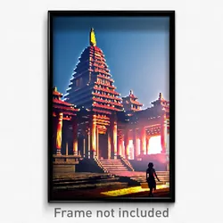 Pixel Art Poster - Thick Temple (8 Bit Psychedelic Trippy Video Game Print)