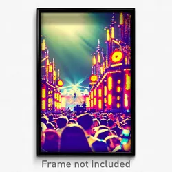 Pixel Art Poster - Buzzing Fest (8 Bit Psychedelic Trippy Video Game Print)